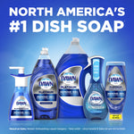 Assorted Dawn dish soap products arranged against a blue gradient backdrop with headline proclaiming North America's #1 dish soap.