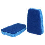 Two Dawn non-scratch sponges displayed, one standing and one lying flat, showing wedge profile