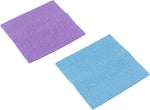 Blue and purple textured sponge cloths shown separately on white background at slight angle