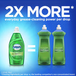 Promotional graphic showing Dawn Ultra bottle and two generic dish liquid bottles with text ‘2X MORE’