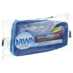 Clear package of Dawn Ultra non-scratch premium scrubber sponges with front branding and 2 pack badge