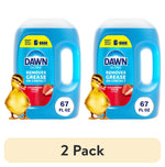 Two blue Dawn Ultra refill jugs with strawberry label, each marked 67 fl oz, with a duckling and '2 Pack' banner beneath