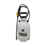 white deck & home pump sprayer labeled 2 gallons with hose, trigger handle, and spray wand
