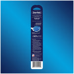 Back view of DenTek Orabrush retail card showing product image, instructions, and barcode on a blue gradient background