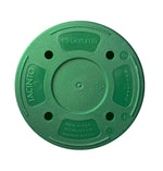 Underside of a green plastic planter showing molded Deroma and Jacinto branding with drainage holes and manufacturing text