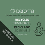 Green brand label graphic reading 'Deroma' with 'Recycled Sustainable' and 'Made in USA' text