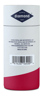 Back of a Diamond L'Elegance toothpick tube showing barcode and manufacturer text