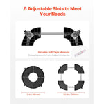 Graphic showing dolly panels and stainless tubes with scale diagram of minimum 15 in and maximum 22.8 in diameters