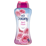 Full front product image of Downy April Fresh laundry scent booster bottle with roses and clear label