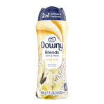 Studio product shot of Downy Blends Soft & Fresh Toasted Vanilla scent booster bottle on a white background