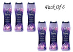 Six Downy Infusions Calm bottles arranged on a white background with black script text 'Pack Of 6' above them.