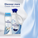 Downy Gentle Ocean Mist bottle paired with a Downy Light bottle and the headline ‘Discover more Ocean Mist scent’.
