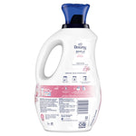 Rear view of Downy Gentle Cherry Blossom fabric softener bottle showing usage instructions and barcode