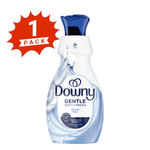 Front view of Downy Gentle Ocean Mist fabric softener bottle with blue cap and a red '1 PACK' badge