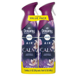 Two purple Downy Infusions Febreze AIR Calm spray bottles packaged as a value pack with lavender imagery
