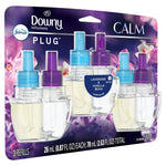 Close-up retail blister pack of Downy Infusions Febreze Plug 3 refills with lavender and vanilla bean scent label