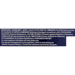 Close-up of an ingredients panel listing water, dialkylester dimethyl ammonium chloride, and other components