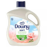 Front-facing Downy Soft Nature Inspired Rosewater & Aloe bottle with blue-sky label and pink rose