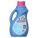 Rear view of Ultra Downy April Fresh blue bottle showing label text, barcode and usage instructions