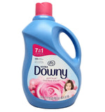 Blue Downy Ultra April Fresh fabric conditioner bottle with pink cap, rose graphic and brand label on front