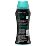 Rear view of Downy Unstopables Fresh bottle showing usage instructions and product label text