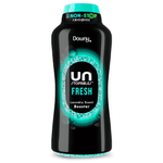 Black bottle of Downy Unstopables Fresh laundry scent booster with turquoise cap and visible scent beads window