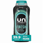Studio-shot Downy Unstopables Fresh Boost bottle showing label and '39.9 ounces 30% more' badge