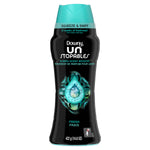 Downy Unstopables Fresh in-wash scent booster bottle with teal cap and droplet graphic
