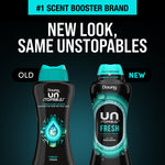 Comparison graphic showing old and new Downy Unstopables packaging with ‘New Look, Same Unstopables’