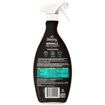 Back label view of Downy Wrinkle Releaser bottle showing usage icons, directions, ingredients panel and barcode
