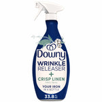 Downy Wrinkle Releaser Crisp Linen fabric spray bottle with cotton imagery and navy label