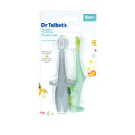 Dr. Talbot's packaged toddler training toothbrush 2-pack in clear blister card packaging labeled '6m+'