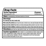 Black and white drug facts label showing active ingredient, warnings, directions and inactive ingredients