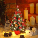 Jripae Tabletop Christmas Tree,16 inch Mini Artificial Pre-lit Christmas Tree with Battery Powered LED String Lights Christmas Decorations Indoor Xmas Office Home Decor – view 3