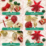 Yexmas 132PCS Christmas Ball Ornament Set, Shatterproof Hanging Christmas Tree Decorations for Holiday Decor Party – view 3