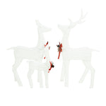 VEIKOUS 3-Piece Christmas Lighted Reindeer Family Decoration w/200 LED Lights&Ground Stakes, White – view 3