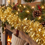 Tinsel Christmas Garland, Gold, 12', by Holiday Time – view 2