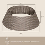 Rustic Hand-Woven Christmas Tree Collar - Coffee PE & Metal, Fits 82.7"-106.3" Trees, 3-Panel Assembly, Hides Stand & Pet-Protective – view 2