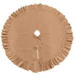 Christmas Tree Skirt, 48 Inch Camel Velvet Ruffled Tree Skirt, Vintage Christmas Decor, Farmhouse Christmas Home Decor, Christmas Decorations for Home, Warm Soft Xmas Tree Base – view 2