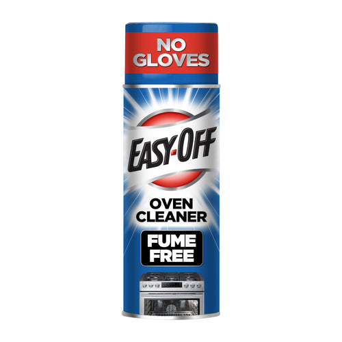 Tall Easy-Off Fume Free oven cleaner aerosol can with red cap and blue label