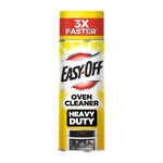 Tall Easy-Off Heavy Duty oven cleaner aerosol can with yellow cap and product label on white background