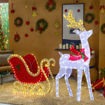 UBesGoo 5FT Outdoor Yard Decoration Set Christmas Reindeer and Sleigh with LED Light – view 2