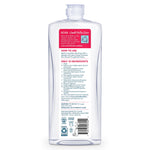 Back of a clear ECOS dish soap bottle showing ingredient list, usage instructions, and certifications