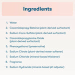 Ingredients list graphic for ECOS laundry detergent with nine numbered ingredients on a pale background