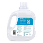 Rear view of ECOS laundry detergent bottle showing label text, QR code and usage instructions