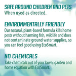 Text panel highlighting safety and environmental claims about EcoSmart plant-based formula