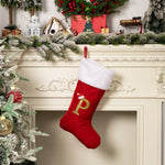 Lilixerw Christmas Stocking with Initial,Velvet Christmas Stockings with Letter Embroidered,Christmas Gift Socks for Fireplace,17.7 x 10.2 x 8.7 inch,Letter P – view 2
