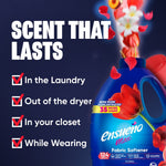 Marketing graphic showing Ensueño Max bottle and headline 'Scent That Lasts' with checklist claims