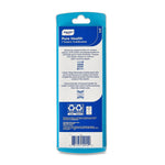 Back of Equate Pure Health toothbrush blister pack showing product information, icons and a barcode on blue packaging
