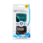 Packaged Equate toothbrush protector blister pack showing two sealed clip-on pod protectors and mint branding